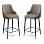Hanah Home Taburetes de Bar Cappuccino y Negro, Marco Metal, Altura Asiento 73cm, Babyface, 45x105x43cm